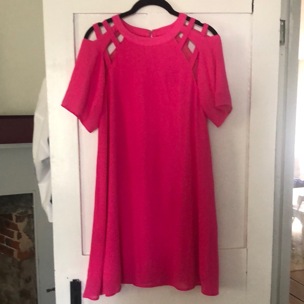 Hot Pink Cold Shoulder Dress